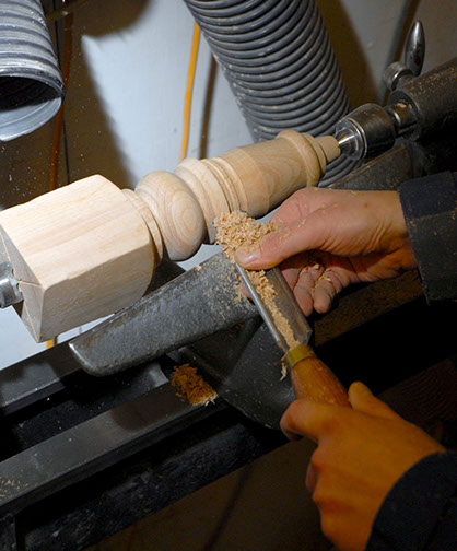 Bespoke hand made furniture frames. Wood turning.