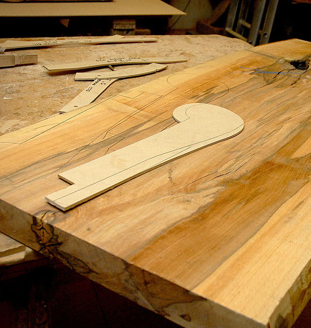 Wood template for furniture frame construction